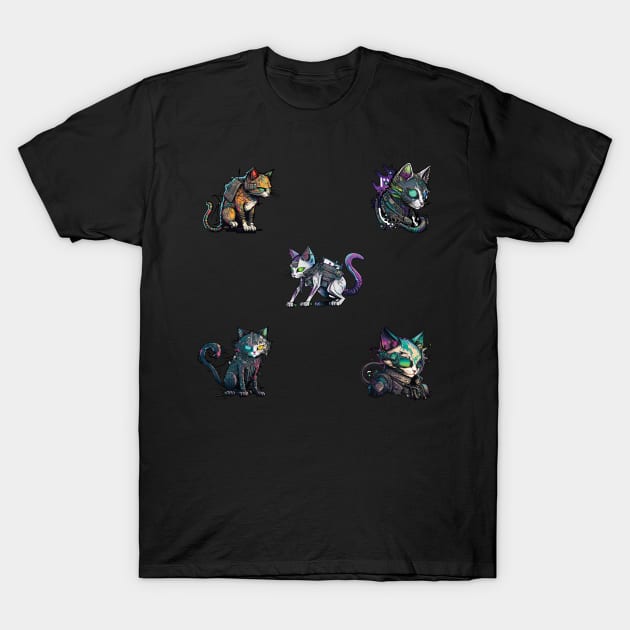 Cyber Kitty Pack 1 T-Shirt by Focused Instability